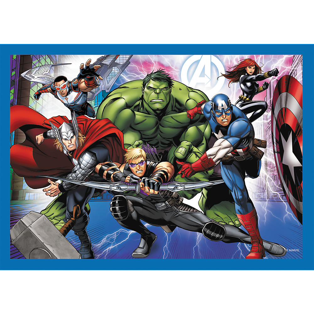 Puzzle 4v1 Odvážní Avengers 35 70 dílků – Trefl