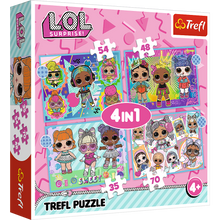 Puzzle 4v1 panenky pro děti 35 70 dílků – LOL Surprise Trefl
