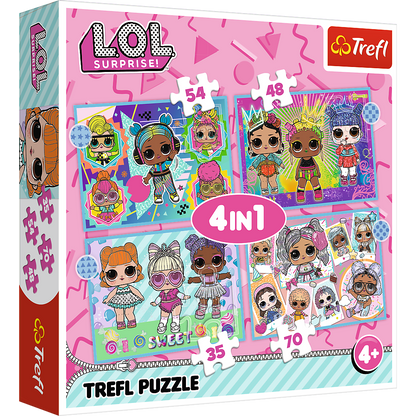 Puzzle 4v1 panenky pro děti 35 70 dílků – LOL Surprise Trefl