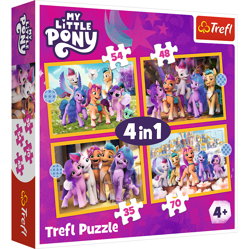 Puzzle 4v1 Poznej poníky – My Little Pony Trefl 34624