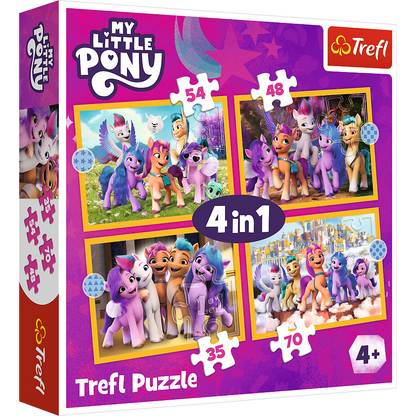 Puzzle 4v1 Poznej poníky – My Little Pony Trefl 34624
