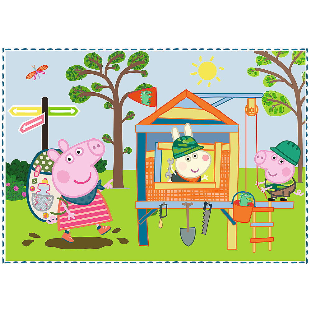 Puzzle 4v1 Prázdninové vzpomínky s prasátkem Peppa – Trefl