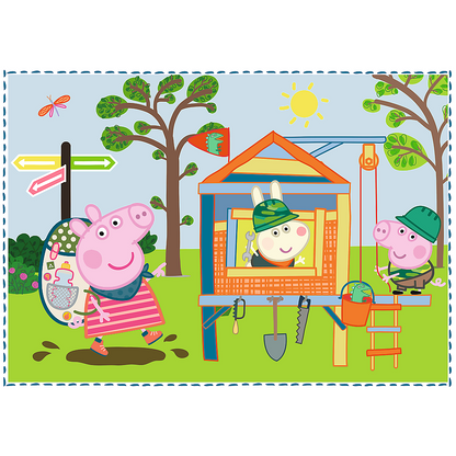 Puzzle 4v1 Prázdninové vzpomínky s prasátkem Peppa – Trefl