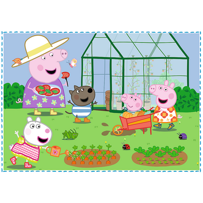 Puzzle 4v1 Prázdninové vzpomínky s prasátkem Peppa – Trefl