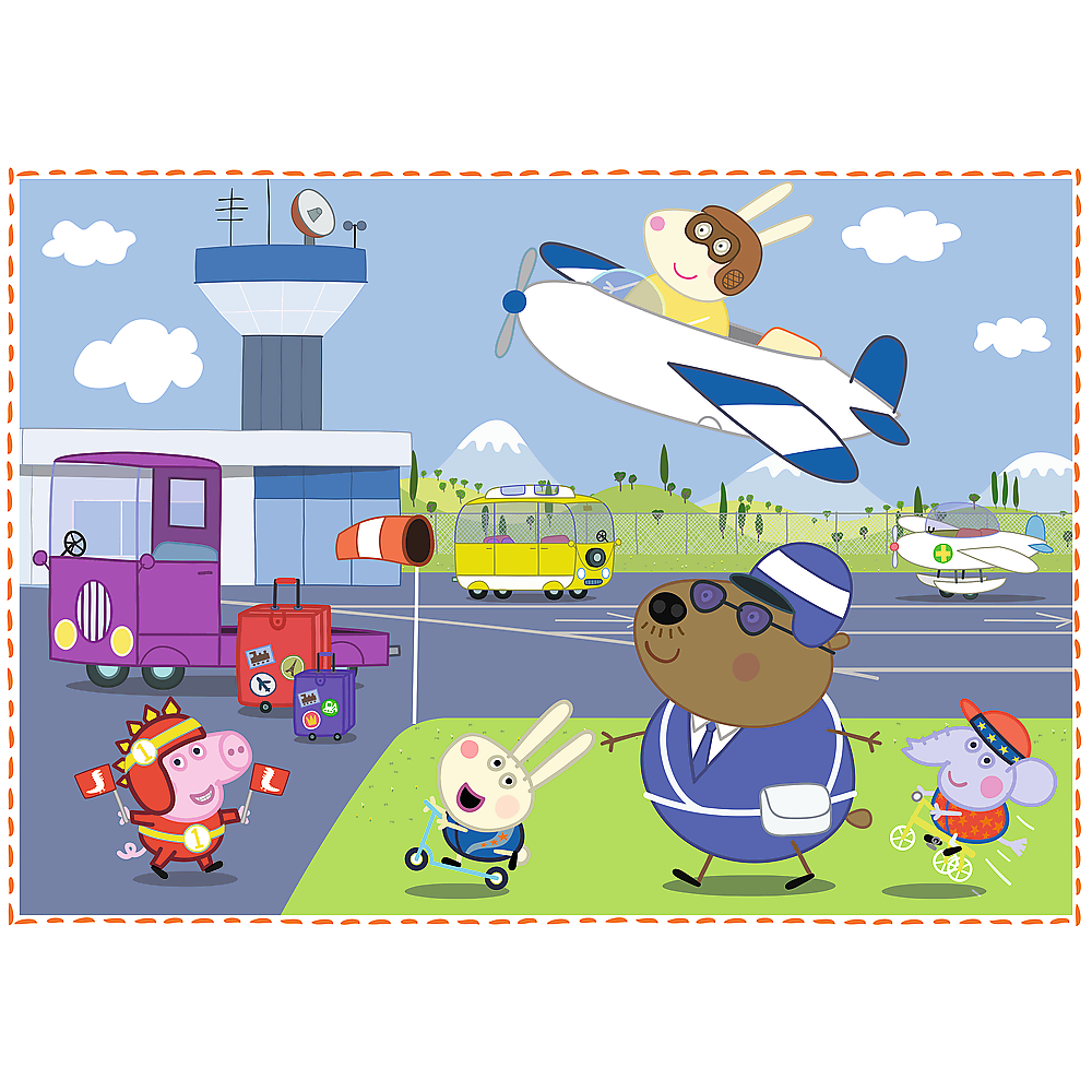 Puzzle 4v1 Prázdninové vzpomínky s prasátkem Peppa – Trefl