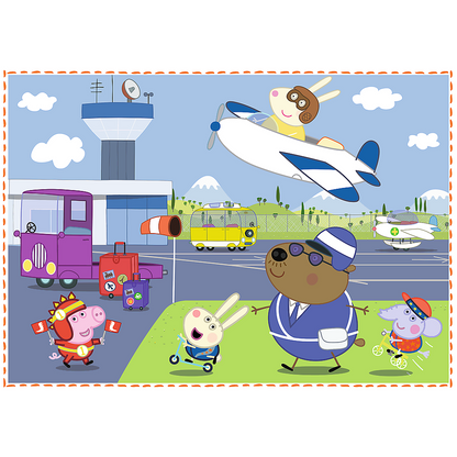 Puzzle 4v1 Prázdninové vzpomínky s prasátkem Peppa – Trefl