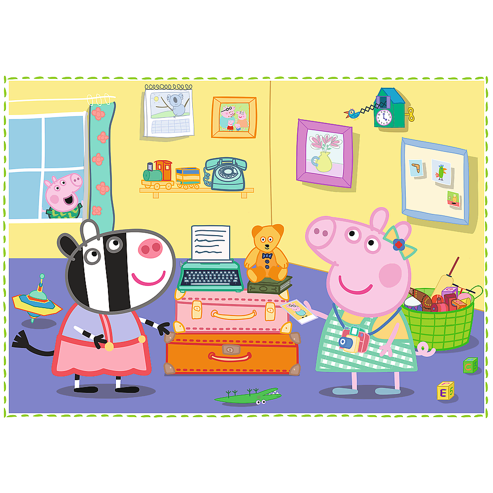 Puzzle 4v1 Prázdninové vzpomínky s prasátkem Peppa – Trefl