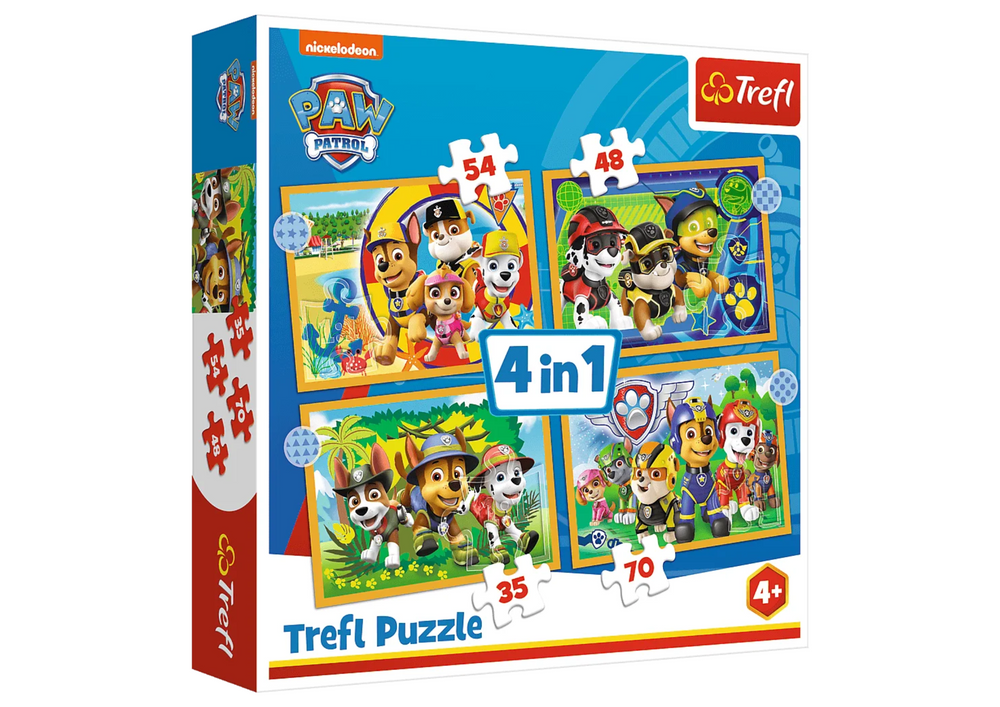 Puzzle 4v1 Prázdninový Paw Patrol – Trefl