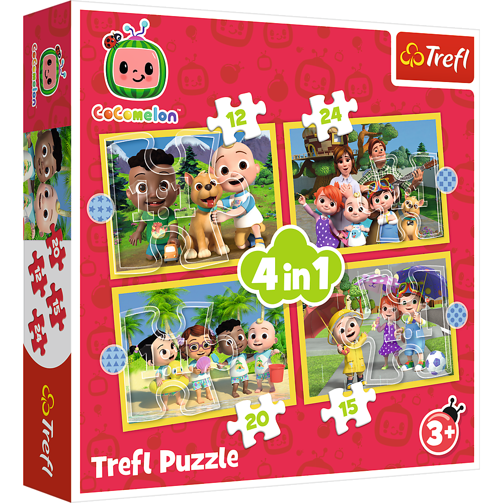 Puzzle 4v1 pro děti Cocomelon 12 24 dílků – Trefl 34647