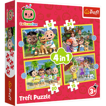 Puzzle 4v1 pro děti Cocomelon 12 24 dílků – Trefl 34647