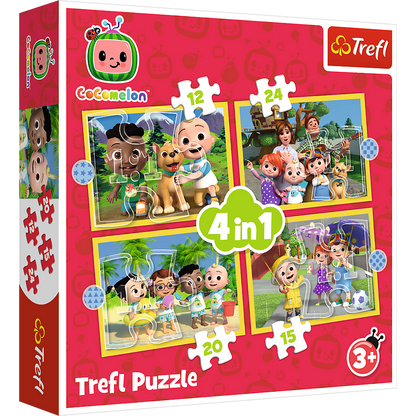 Puzzle 4v1 pro děti Cocomelon 12 24 dílků – Trefl 34647