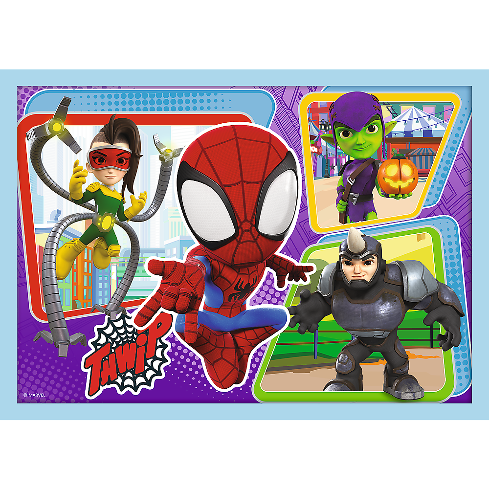 Puzzle 4v1 pro děti s motivy Spider Mana – 12 15 20 24 dílků