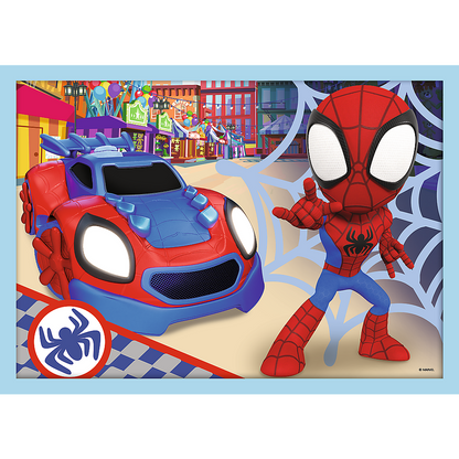 Puzzle 4v1 pro děti s motivy Spider Mana – 12 15 20 24 dílků