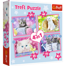 Puzzle 4v1 Roztomilá koťátka 35 70 dílků – Trefl