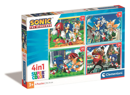 Puzzle 4v1 Super Color Sonic pro děti od 6 let – Clementoni