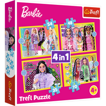 Puzzle 4v1 Veselý svět Barbie 35 70 dílků – Trefl