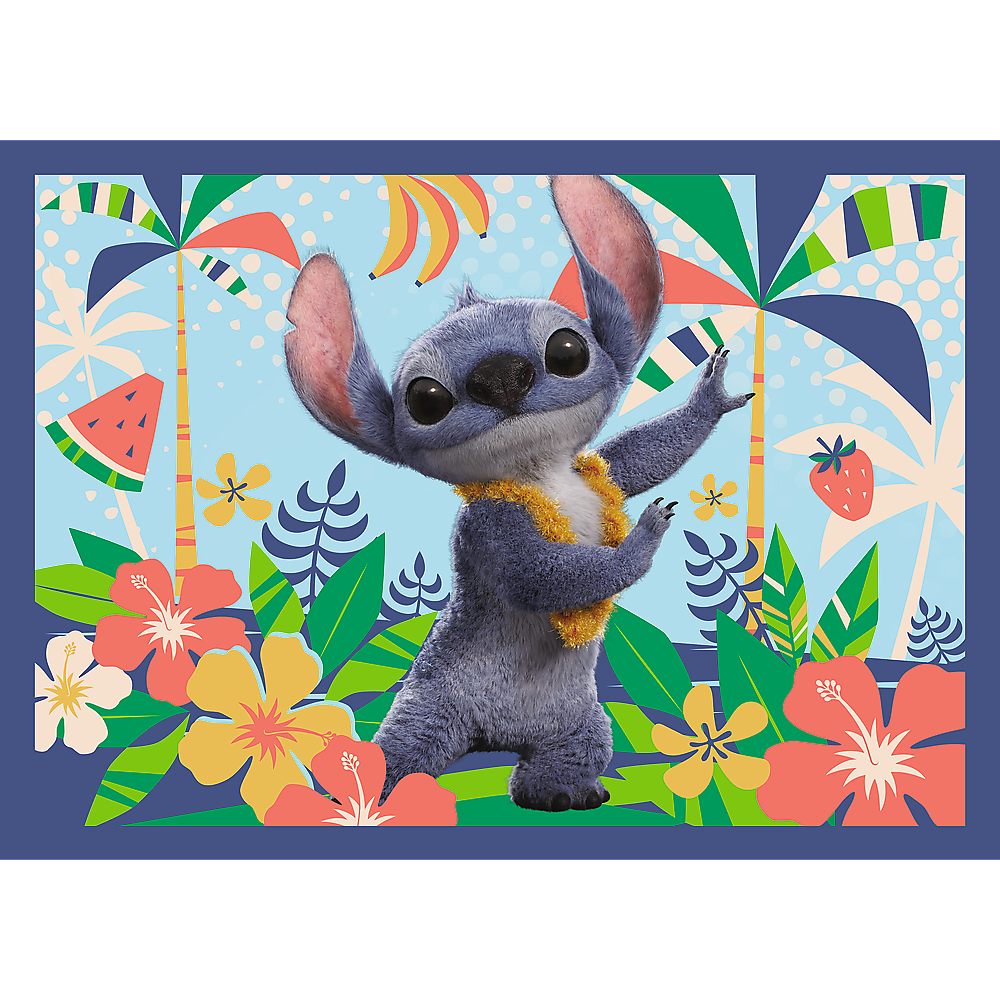 Puzzle 4v1 Wakacje na Hawajach Disney Stitch – Trefl