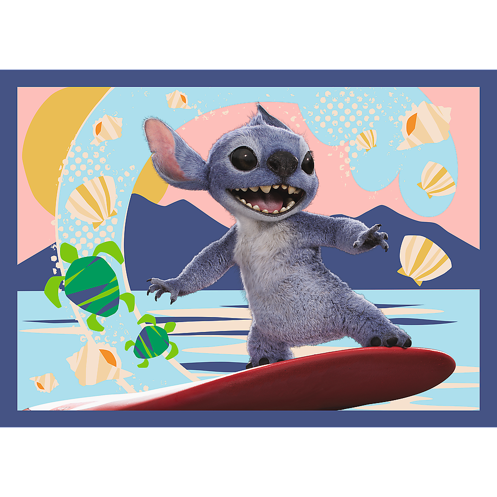 Puzzle 4v1 Wakacje na Hawajach Disney Stitch – Trefl