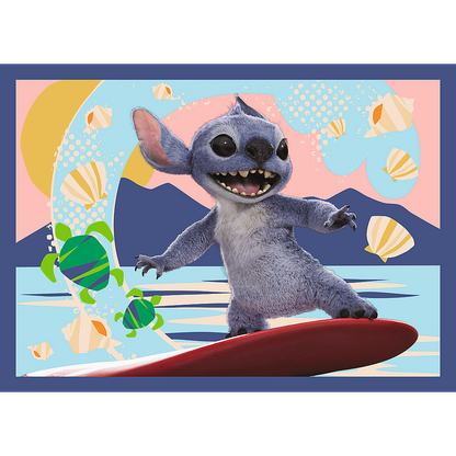 Puzzle 4v1 Wakacje na Hawajach Disney Stitch – Trefl