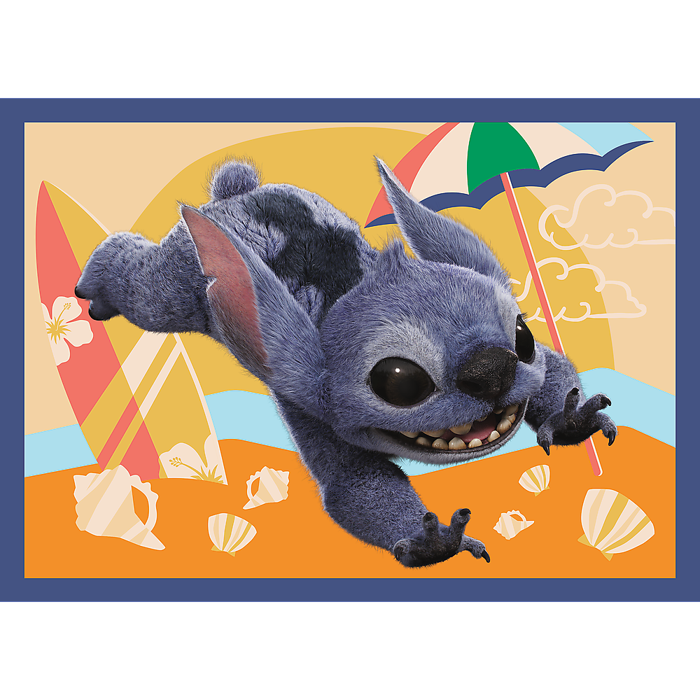 Puzzle 4v1 Wakacje na Hawajach Disney Stitch – Trefl
