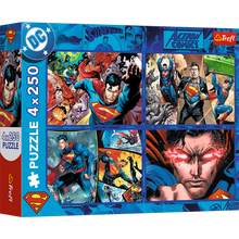 Puzzle 4x250 dílků Odvaha Supermana – Warner | Trefl