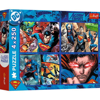 Puzzle 4x250 dílků Odvaha Supermana – Warner | Trefl