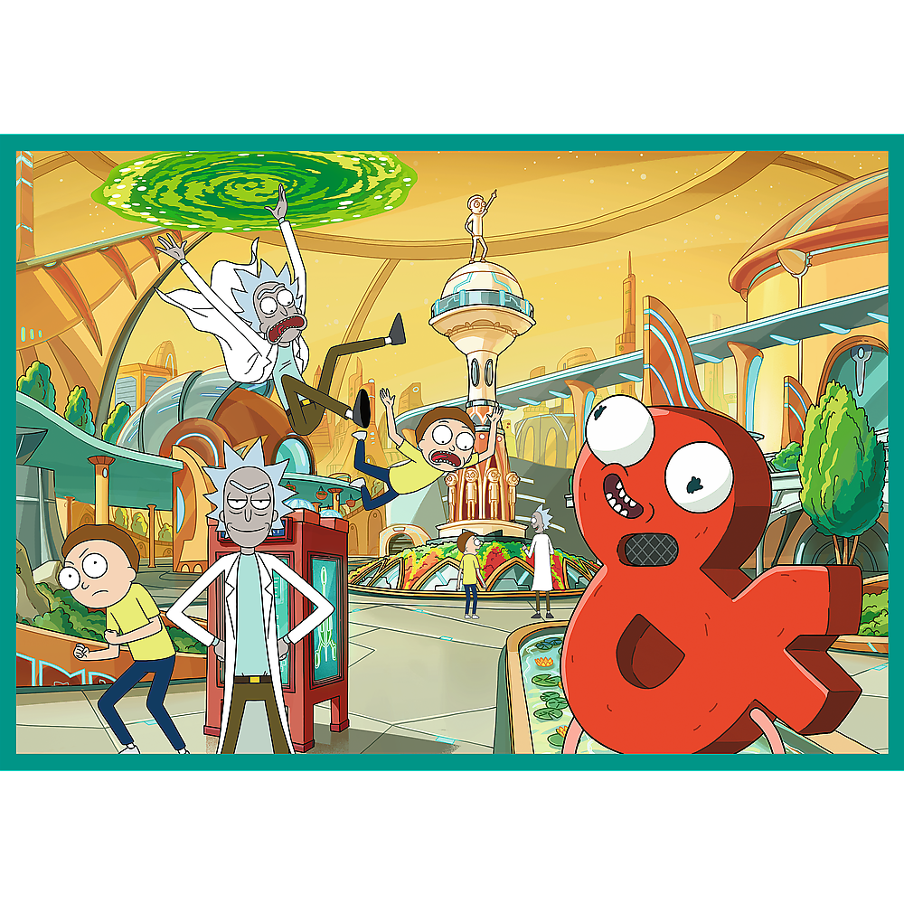 Puzzle 4x250 dílků Šílený svět Ricka a Mortyho – Rick and Morty