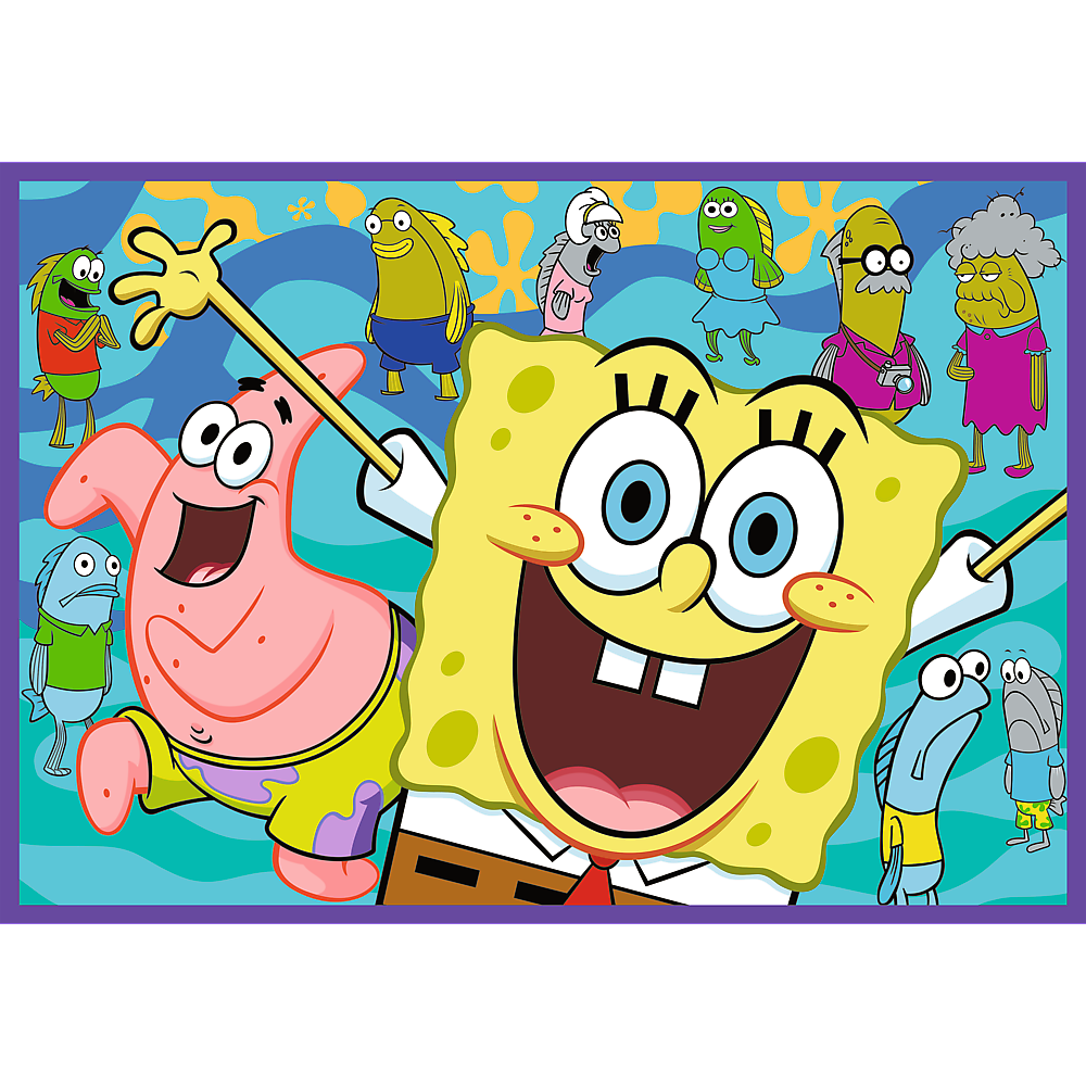 Puzzle 4x250 dílků Šílený svět SpongeBoba – Trefl 13342
