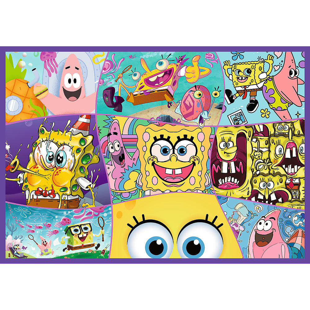 Puzzle 4x250 dílků Šílený svět SpongeBoba – Trefl 13342