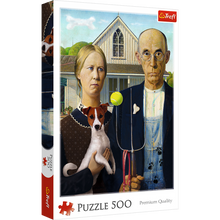 Puzzle 500 dílků Americká gotika psí verze – Trefl 37526