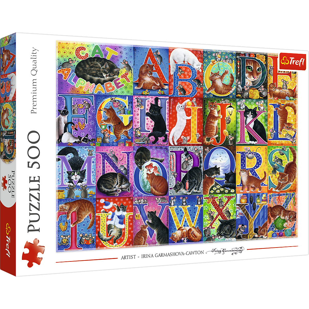 Puzzle 500 dílků Kočičí abeceda – Trefl | 37527