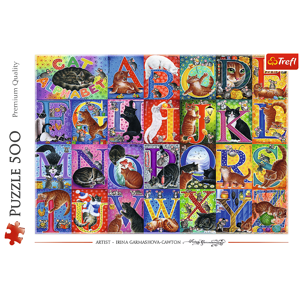 Puzzle 500 dílků Kočičí abeceda – Trefl | 37527