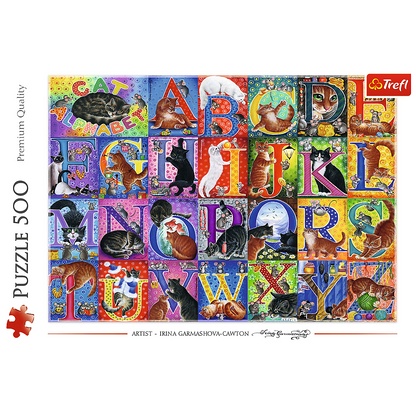 Puzzle 500 dílků Kočičí abeceda – Trefl | 37527