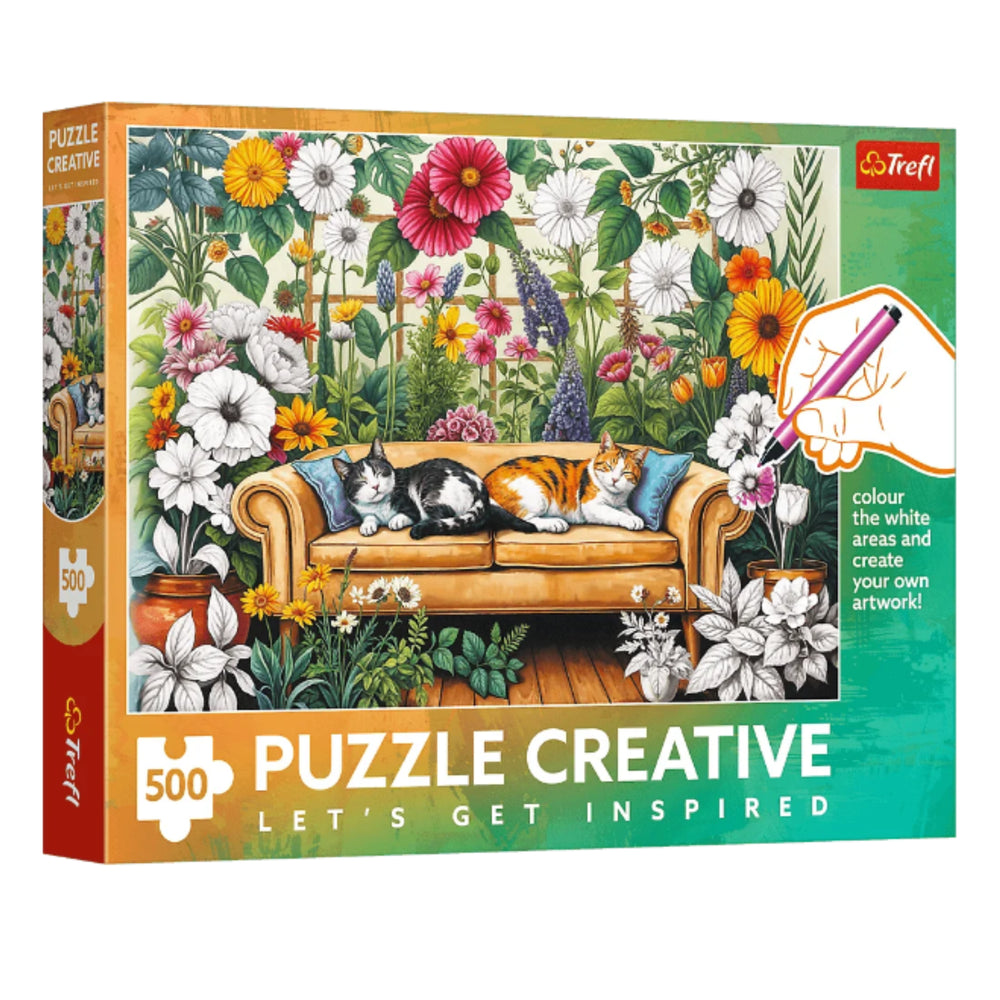 Puzzle 500 dílků Kočičí oranžérie – Trefl
