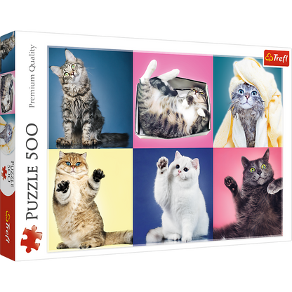 Puzzle 500 dílků Koťátka s barevnými pozadími – Trefl 37377