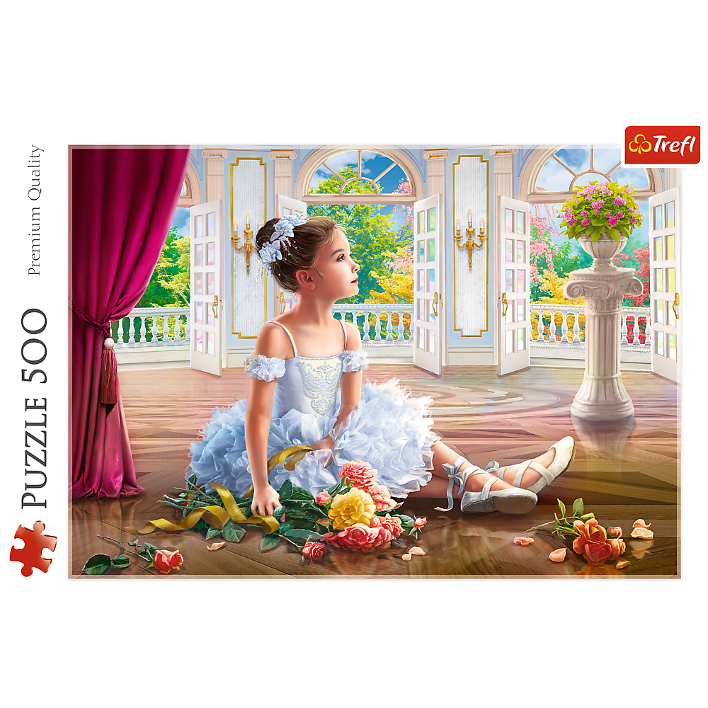 Puzzle 500 dílků Malá baletka s květy – Trefl 37351