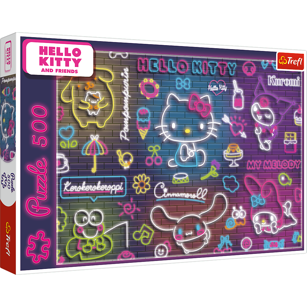 Puzzle 500 dílků neonové Hello Kitty – Trefl 37523