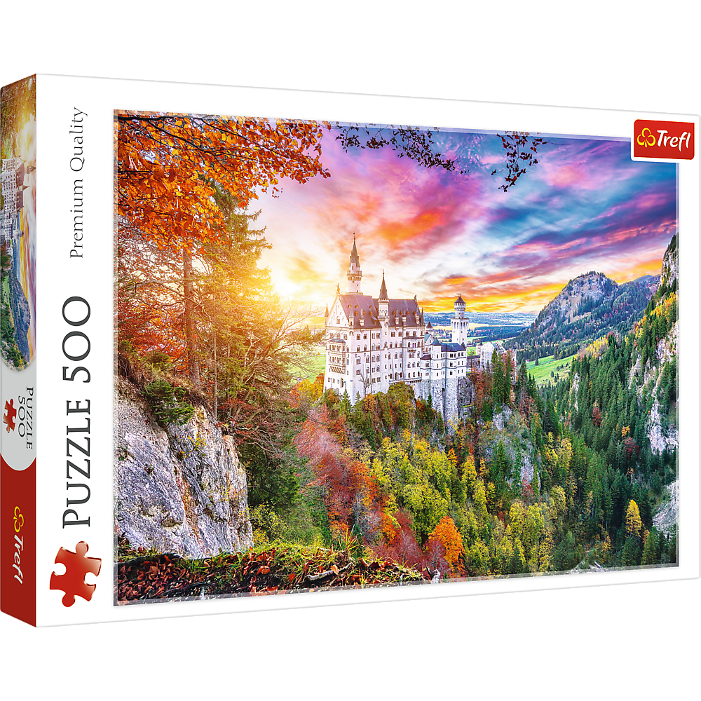 Puzzle 500 dílků pohled na zámek Neuschwanstein Německo – Trefl