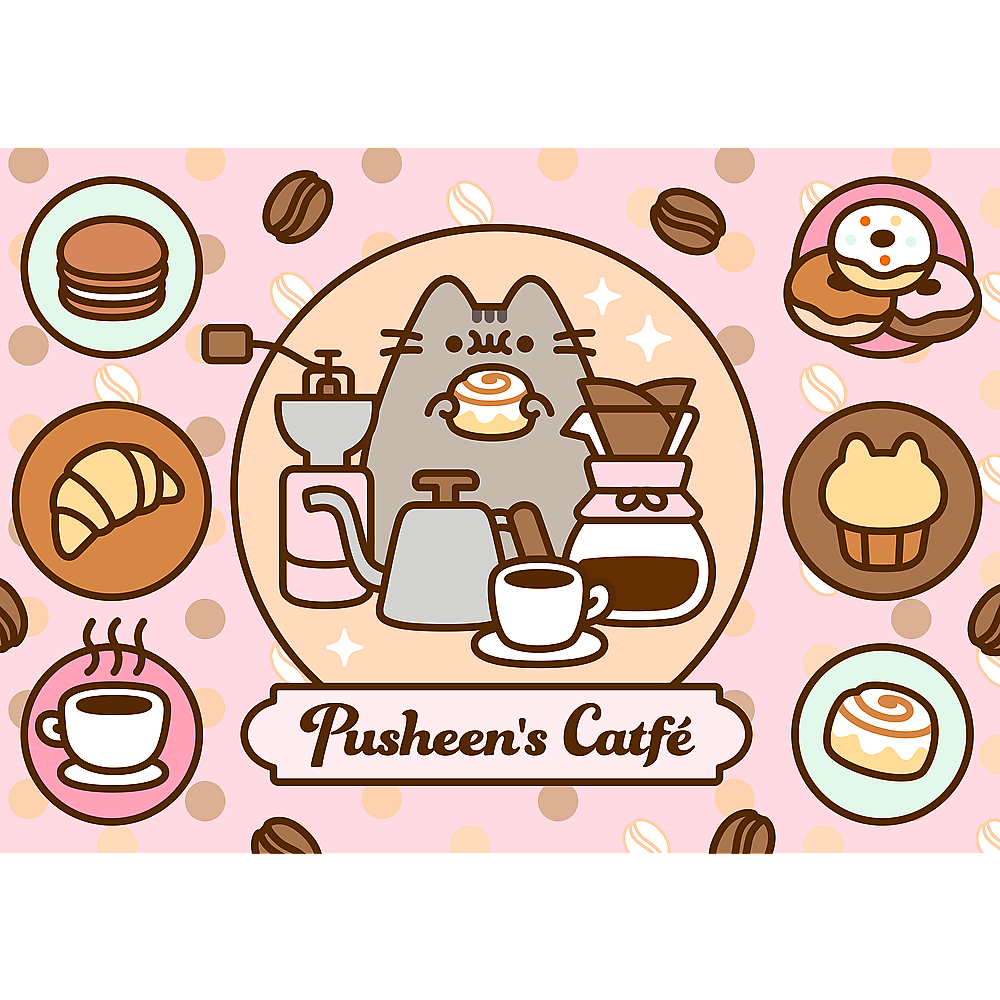 Puzzle 500 dílků Pusheen kočka v kavárně – Trefl 37528