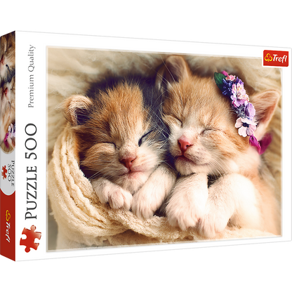 Puzzle 500 dílků Spící koťátka – Trefl 37271