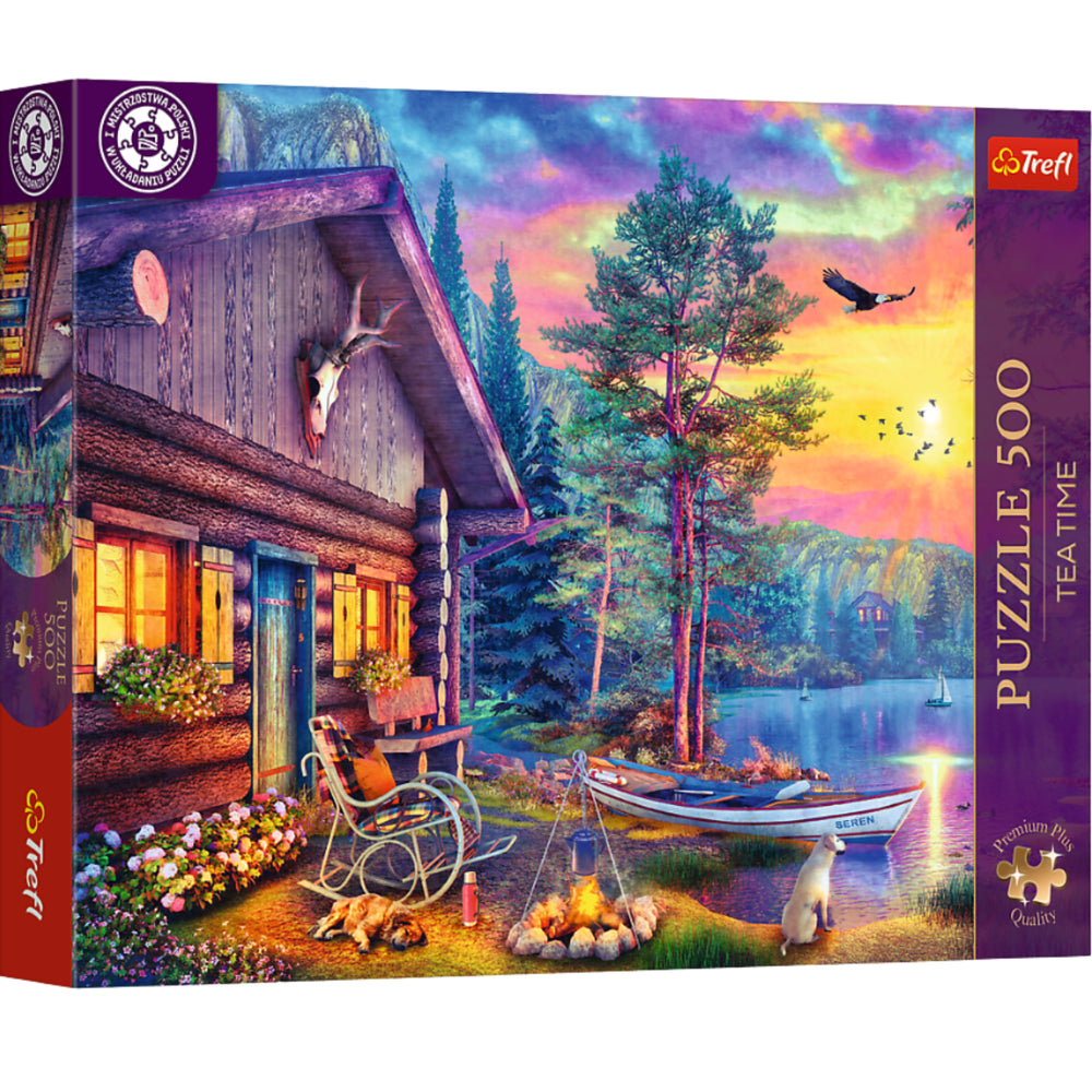 Puzzle 500 dílků Tea Time: Přístav při západu slunce – Trefl