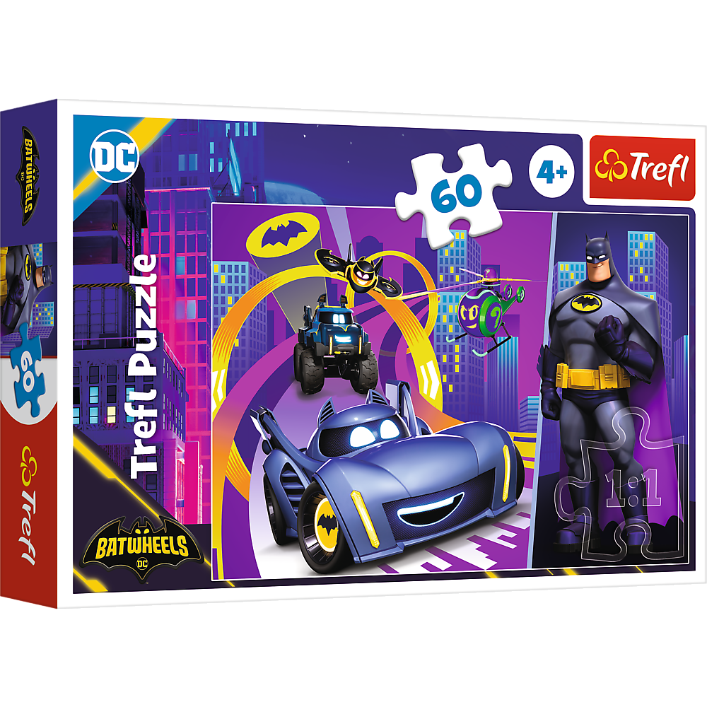 Puzzle 60 dílků Batman a jeho vozidla – Trefl 17400