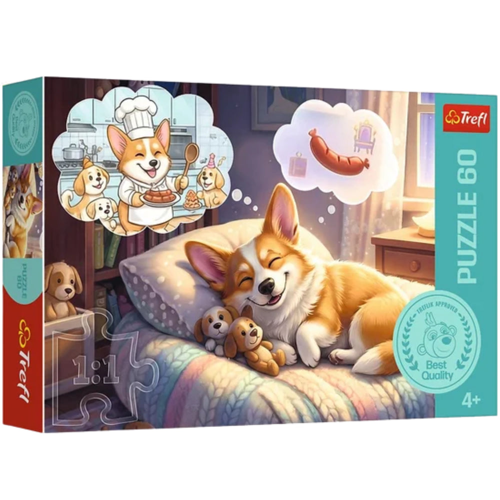 Puzzle 60 dílků Corgi v říši snů – Trefl