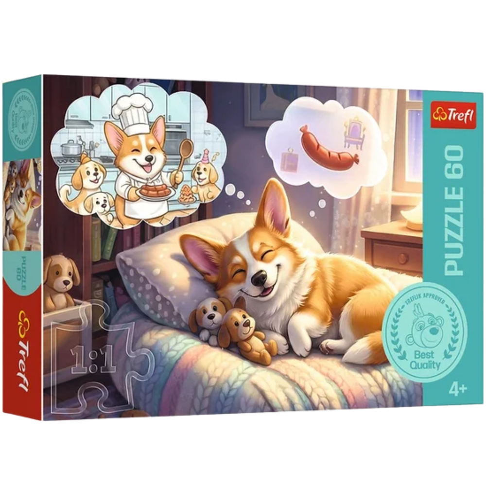 Puzzle 60 dílků Corgi v říši snů – Trefl