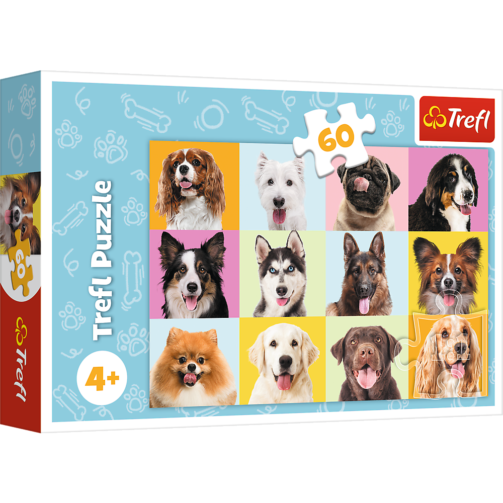 Puzzle 60 dílků roztomilí pejsci – Trefl 17374