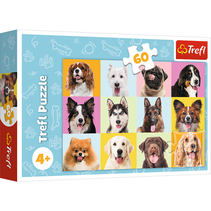 Puzzle 60 dílků roztomilí pejsci – Trefl 17374