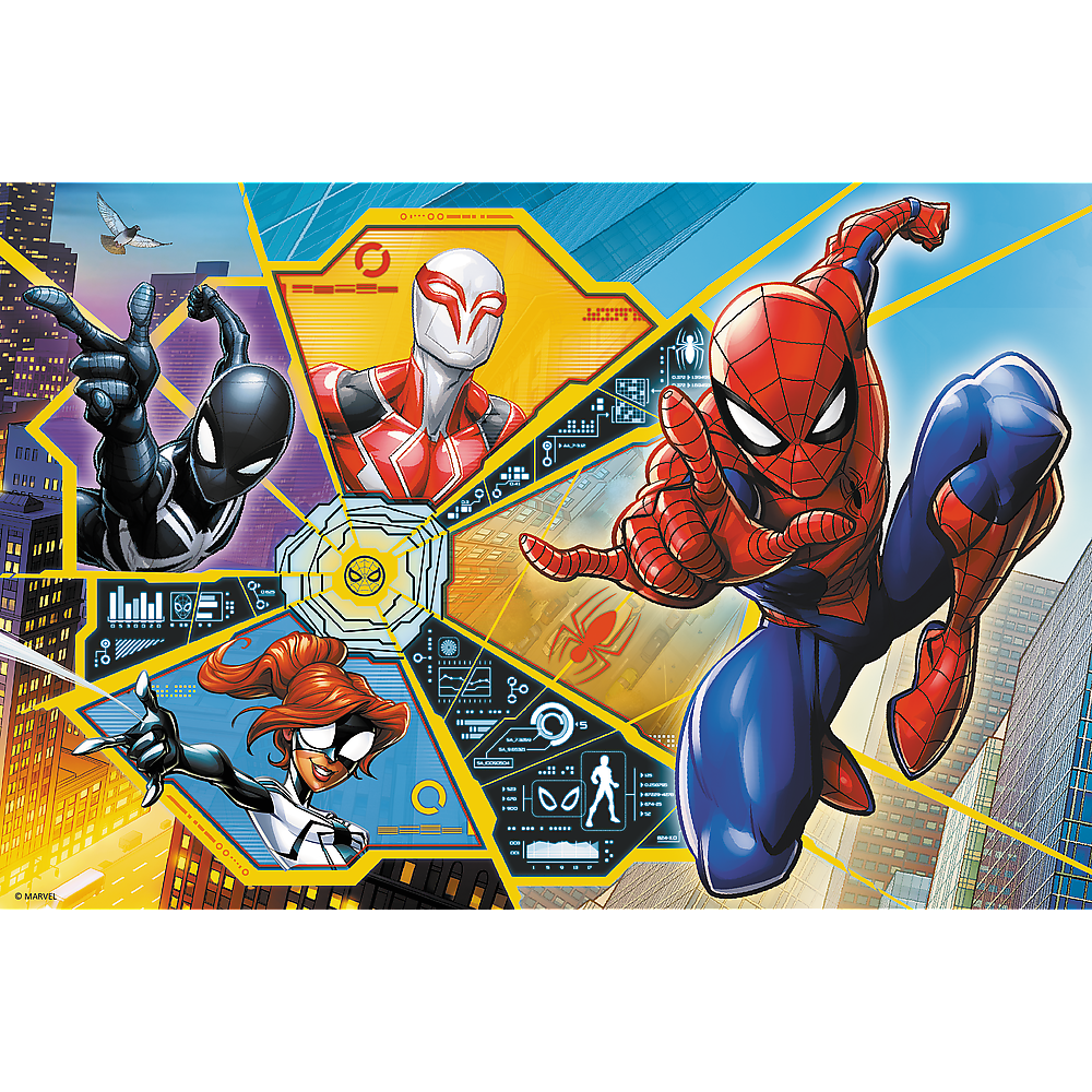 Puzzle 60 dílků Spiderman v síti – Disney Marvel Trefl