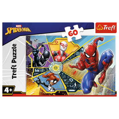 Puzzle 60 dílků Spiderman v síti – Disney Marvel Trefl