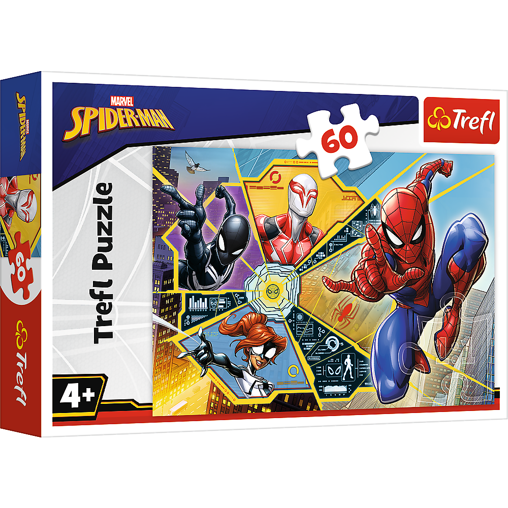 Puzzle 60 dílků Spiderman v síti – Disney Marvel Trefl