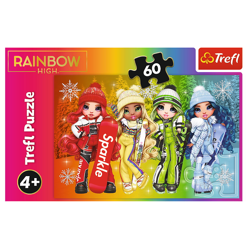 Puzzle 60 dílků Veselé panenky Rainbow High – Trefl 17380